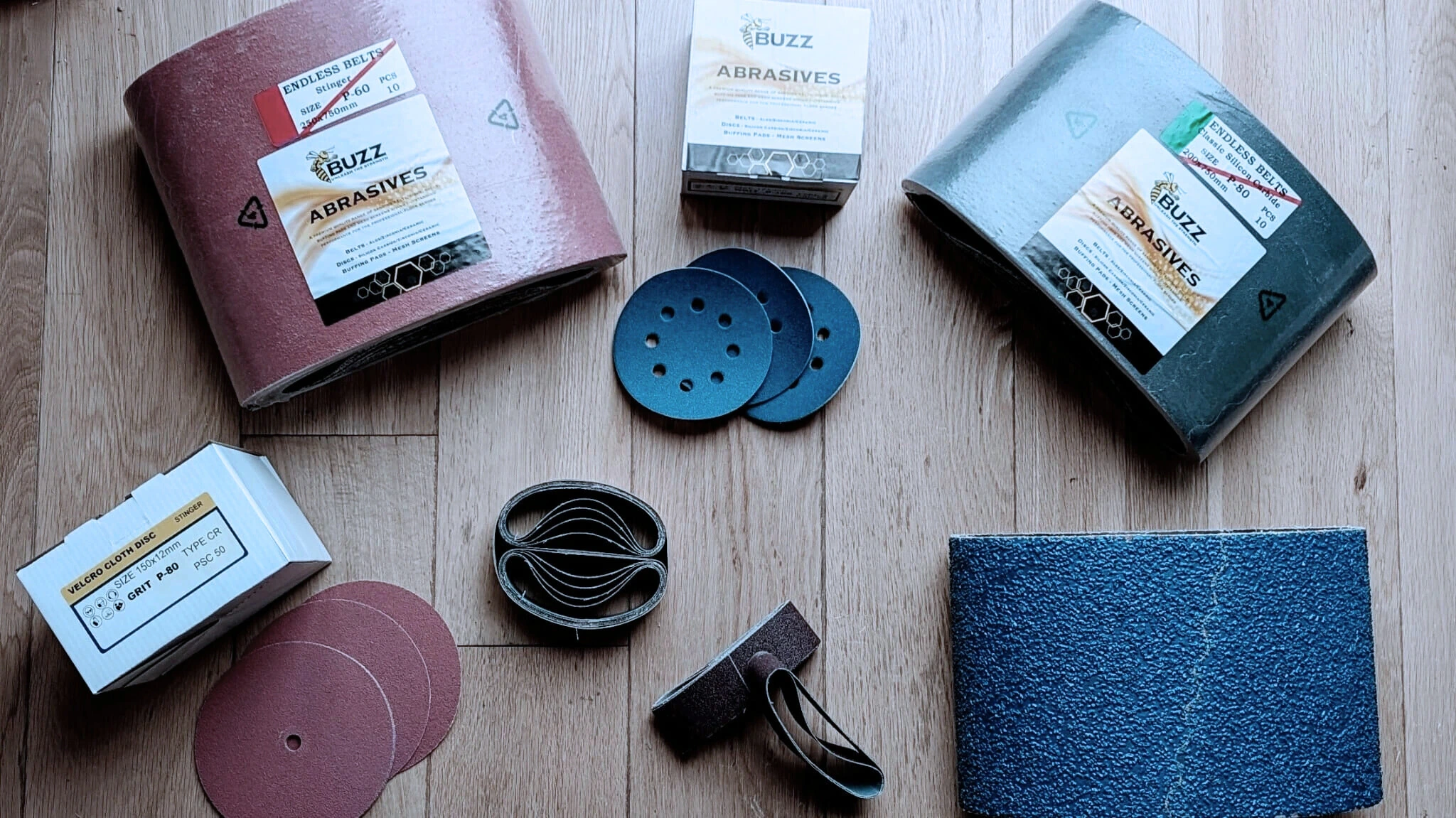 Invento abrasives group, nosing belts, sanding discs, multihole discs, belts